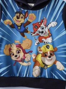 SHEIN | PAW Patrol مجموعة هودي وبنطال رياضي بنمط كرتوني للأولاد الصغار - متعدد الألوان - مشاهدة 5