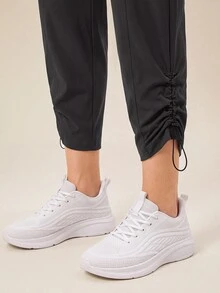 OutZeal Women Sports Pants Casual Work Quick-Dry Elastic Waist Adjustable Hem Cropped Trousers - Dark Grey - View 10