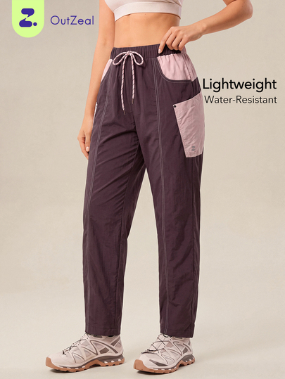 OutZeal Calça Feminina para Atividades ao Ar Livre, Caminhada e Camping, Resistente à Água, Leve, com Cintura Ajustável e Bolsos