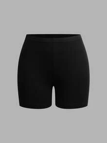 Tseoso Set Legging Pendek Kasual Wanita 4 Potong Multi-Warna, 95% Katun - Hitam - View 6