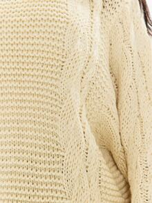 MUSERA Cream Knit Plus Size Baggy Sweater Jumper Casual Cool Basic Fall Winter Autumn - Khaki - View 6