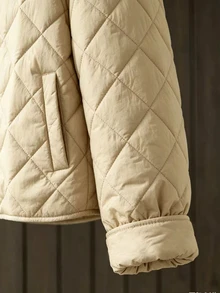 Linhara Chaqueta de unicolor versátil y casual de invierno para tallas grandes - Albaricoque - Ver 4