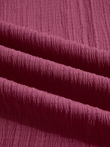 Poshavie Poshavie Setelan 2 Potong Asimetris Elegan, Mewah, Minimalis, Bertekstur, dan Nyaman untuk Wanita Ukuran Plus, Cocok untuk Bepergian, Jalan-jalan, Minum Teh Sore, dan Kencan. - Burgundy - View 7