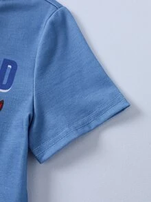 SHEIN | PAW Patrol Kaos Kasual Serbaguna Lengan Pendek Kerah Bulat untuk Anak Laki-Laki - Biru - View 6