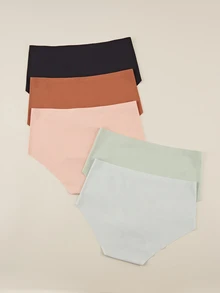 Bralution 女款純色休閒日常三角內褲 5件/包 - 彩色 - 查看 2