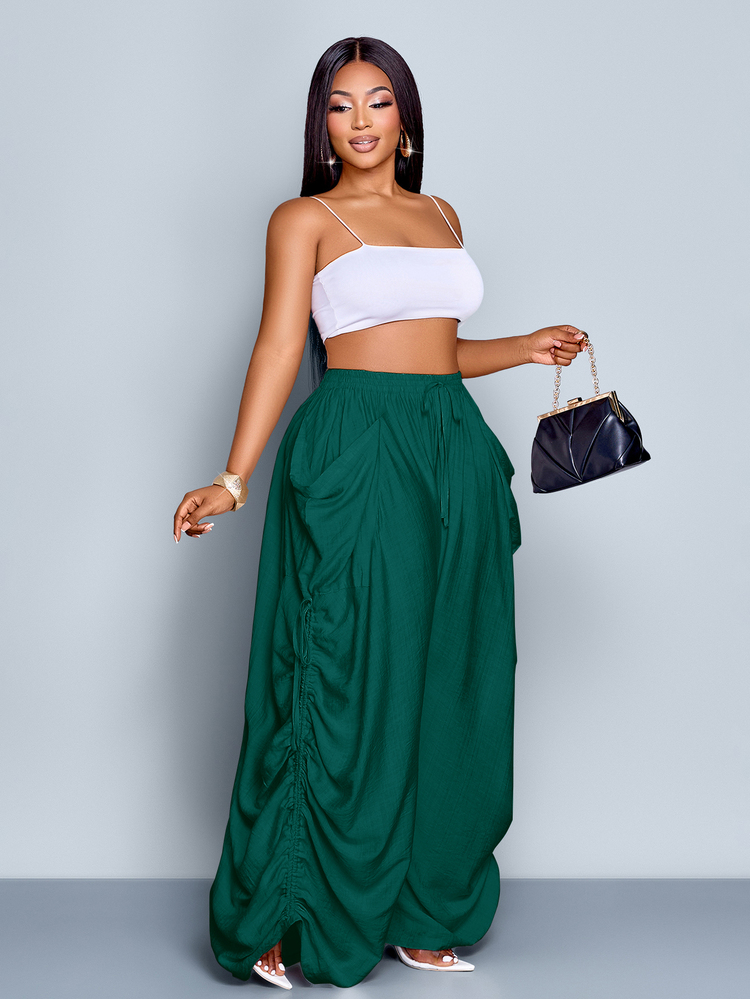 SOLERSUN Plus Size Women's Solid Color Casual Versatile Daily Wear Long Pants - Fresh Green - View 4