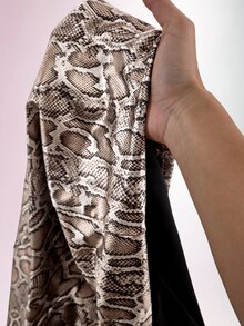 Amplova Women's Sexy Snake Print Bodycon Dress - Brown - View 11