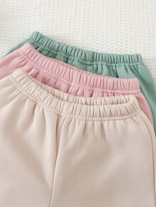 Cozy Pixies 兒童女童字母圖案針織柔軟圓領長袖套頭運動衫＋鬆緊腰長褲 6件套，百搭舒適 - 彩色 - 查看 5