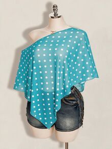 SHEIN ICON 大碼女士上衣 - 水鴨藍 - 查看 3