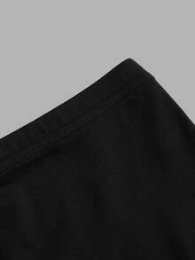 Tseoso Set Legging Pendek Kasual Wanita 4 Potong Multi-Warna, 95% Katun - Hitam - View 7