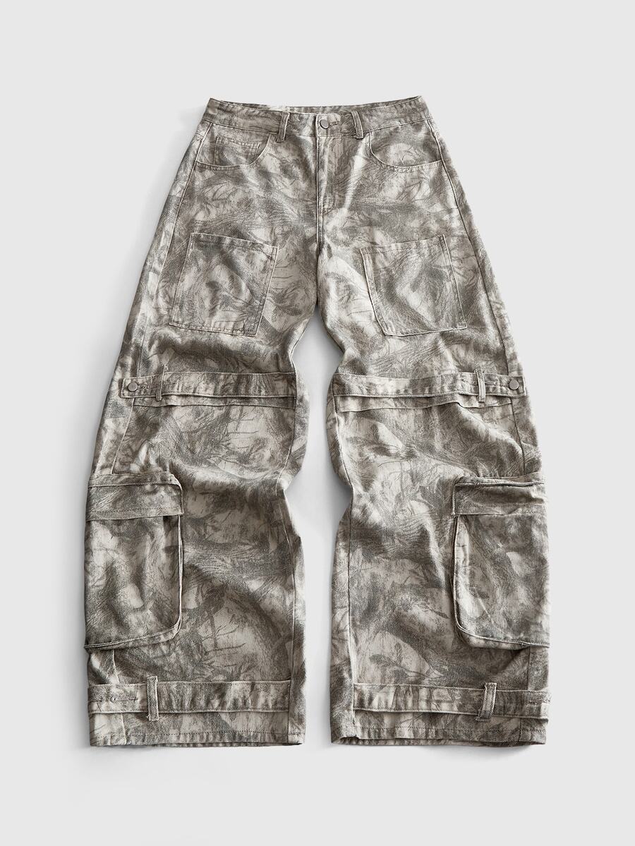 ROMWE MEN Street Life Men's Camouflage Loose Fit Jeans - Multicolor - View 1