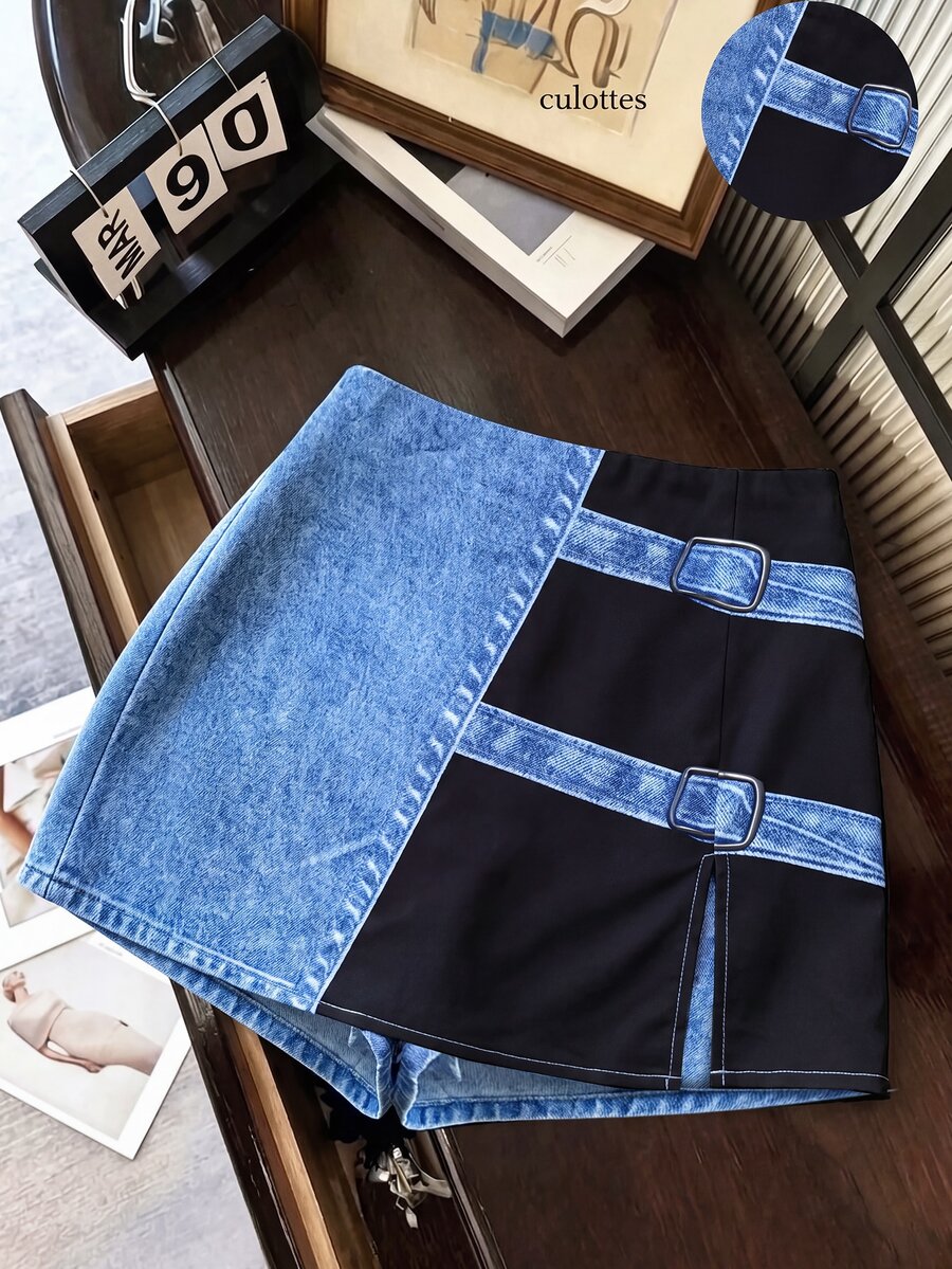 Franclia Women's Summer Casual Color Block Patchwork Skirt - Multicolor - View 1