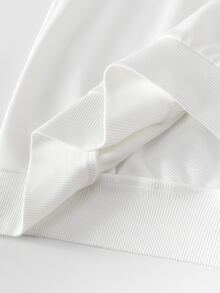 Franclia 2pcs Faux Shirt Collar Contrast Color Striped Casual Women's Sweatshirt - White - View 8