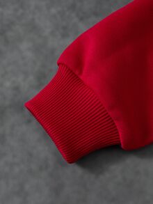 Transformers X SHEIN بلوزة رياضية بطبعة كرتونية للأولاد الصغار بأكمام طويلة وياقة دائرية - الأحمر - مشاهدة 6