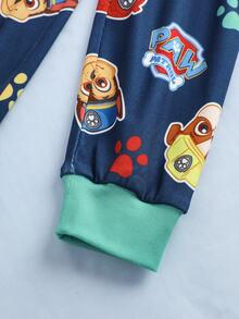 SHEIN | PAW Patrol 小男孩卡通印花短袖上衣與長褲休閒日常居家睡衣套裝 - 彩色 - 查看 7