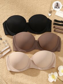 SHEIN Women's Underwire Bras 3 Pieces Set - Multicolor - View 1