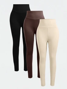 SHEIN Girlism Surprise Box [Random 6pcs Items, Send 3 Items]Teen Girls Knit Solid Color High Waist Sports Yoga Cycling Shorts, Phone Bag, 3 Pieces Set - Multicolor - View 6