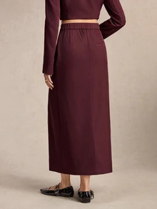 BizChic Women's Solid Color Casual Versatile Daily Skirt - Burgundy - View 7