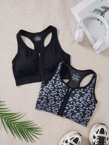SHEIN Velisys Áo tank top thể thao nữ hằng ngày tập gym, khóa kéo trước, lưng racerback - Nhiều màu - Xem 3