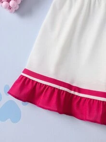 SHEIN | PAW Patrol Young Girl Letter Cartoon Print Casual Daily Summer Dress - White - View 7