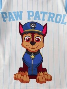SHEIN | PAW Patrol Young Boy Cartoon Print Short Sleeve Crew Neck T-Shirt - Blue - View 6