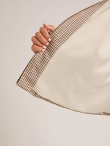 SHEIN BAE جاكيت نسائي كاجوال يومي بأكمام طويلة بنقشة مربعات وألوان متباينة - متعدد الألوان - مشاهدة 8
