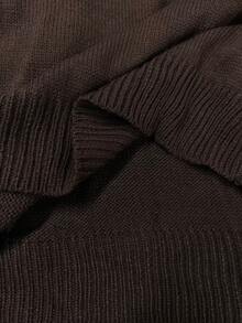 Solavon Women's Solid Color Long Sleeve Top And Pants Knit 2 Pieces Set - Brown - View 6