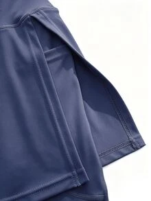 SHEIN Cheerettes 女款純色二合一口袋內搭褲 - 藏蓝色 - 查看 7