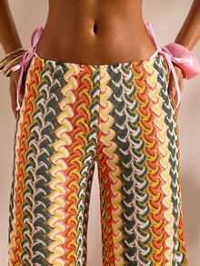 Opulessa Women's Colorful Striped Straight Leg Cover-Up Pants For Vacation - Multicolor - View 6