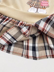 SHEIN 女嬰休閒可愛拼色波點細肩帶洋裝 - 彩色 - 查看 6