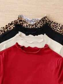 SHEIN 4PCS Young Girls T-Shirts - Multicolor - View 2