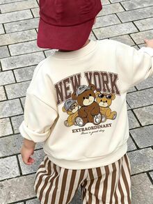 Baby Girls Round Neck Casual Comfortable Set, Simple Style Suitable For All Seasons Autumn Winter - Multicolor - View 1