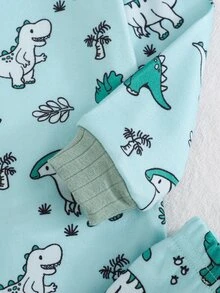 Cozy Pixies 男嬰可愛舒適卡通印花修身睡衣套裝 - 綠色 - 查看 7