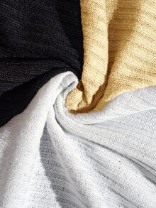 SHEIN LUNE 大尺碼休閒撞色圓領燈籠袖衛衣，秋季大尺碼女裝 - 彩色 - 查看 8