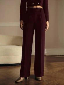 MOTF PREMIUM LACE PATCHWORK SUIT PANTS AUTUMN/WINTER - Redwood - View 6