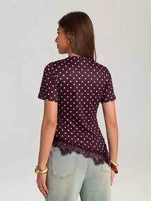 Women T-Shirts - Burgundy 2 - View 2