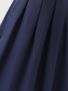 SHEIN 青少年女孩編織純色修身休閒百褶裙 - 彩色 - 查看 6