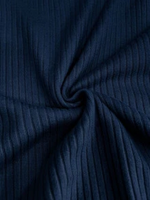 Resyla Autumn/Winter Ribbed Turtleneck New Elegant Casual Knit T-Shirt, Minimalist Fashion Solid Color Knit Sweater - Royal Blue - View 3