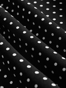 SHEIN LUNE CURVE Plus Size Women's Premium Polka Dot Pattern Asymmetrical Hem Skirt - Black - View 6