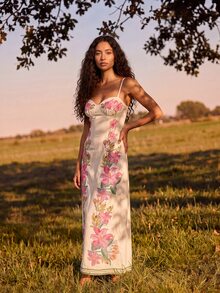 CAJUNI Tropical Vacation Floral Embroidery Midi Dress - Multicolor - View 3