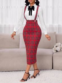 SHEIN Lady Rok Wanita Elegan untuk Beraktivitas di Segala Musim - Merah - View 4