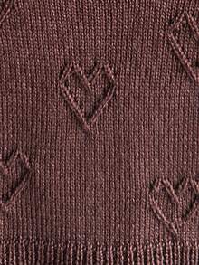 SHEIN Playful Pals Infant & Baby GirlHeart Jacquard Knit Sweater Dress - Coffee Brown - View 4