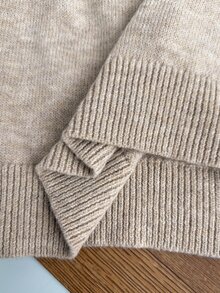 SHEIN PariChic Sweater Kasual Serbaguna Lengan Panjang Berongga Leher Bulat untuk Wanita - Aprikot - View 8