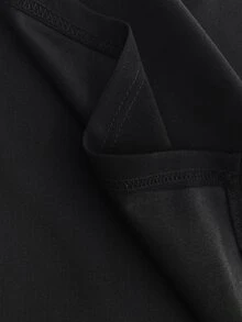 Velvienne Plus Size Elegant Versatile Button Business Slit Skirt - Black - View 5