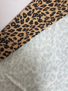 INAWLY Women's Leopard Print Waist Button Design Casual Shorts - Brown - View 4