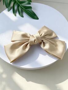 DAZY Fashionable Cute Bow Hair Clip Design Versatile Back Of Head For Date And Vacation - Khaki - View 1