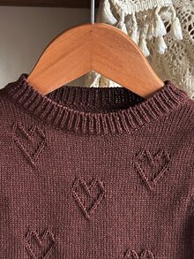 SHEIN Playful Pals Infant & Baby GirlHeart Jacquard Knit Sweater Dress - Coffee Brown - View 3