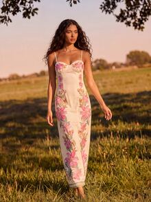 CAJUNI Tropical Vacation Floral Embroidery Midi Dress - Multicolor - View 4
