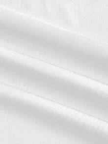 SHEIN BASICS Bodysuit Wanita Warna Polos Kerah Tinggi dengan Detail Jala Kontras Lengan Panjang - Putih - View 6