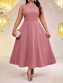 Fleurora Plus Size Women's Sequin Ruffle Cuff Open Front Jacket And Dress Elegant 2 Pieces Set - Dusty Pink - View 2